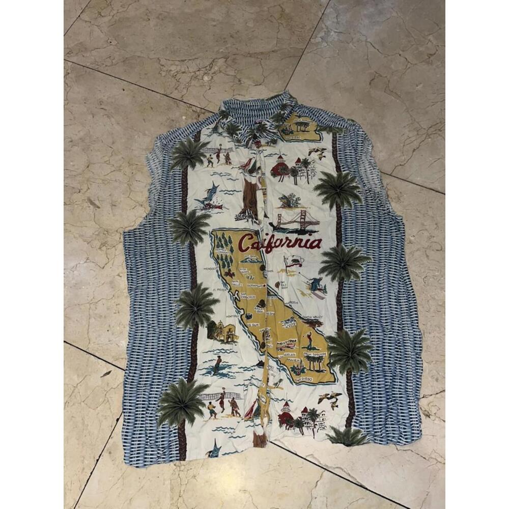 Vintage Reyn Spooner Shirt California Map Hawaiian MENS XL